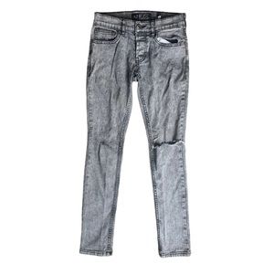 RUDE grey acid wash distressed skinny jeans 26